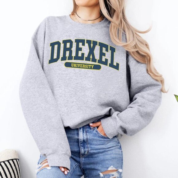 Drexel University College Campus Collegiate T School Spirit Apparel Sweatshirt - Picture 1 of 2